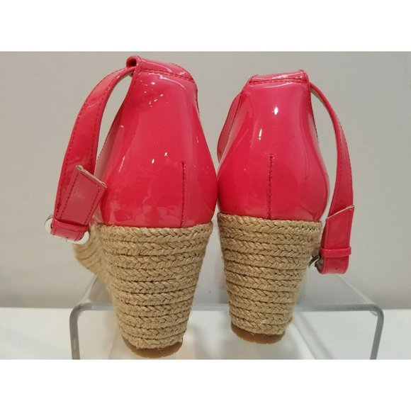 L.K. Bennett London women Wedge Sandals Priya Peep Toe Espadrille pink 9 39.5 - Picture 5 of 9